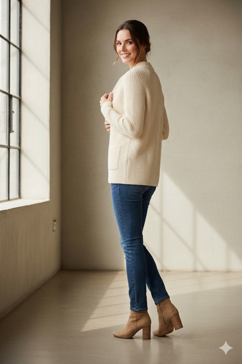 Ivory Allia Zip Cardigan
