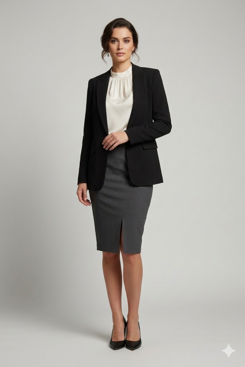 Anthracite Pencil Skirt