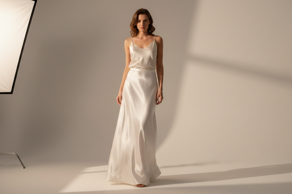 White Satin Skirt