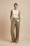 Khaki Linen Trousers